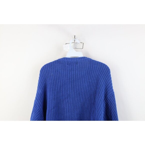 Vintage 90s Eddie Bauer Mens Large Tall Heavyweight Cotton Ribbed Knit Sweater - Picture 13 of 14